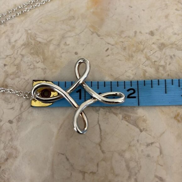 Tiffany & Co. Elsa Peretti Extra Large Infinity Cross 28” Chain Rare - Picture 11 of 12